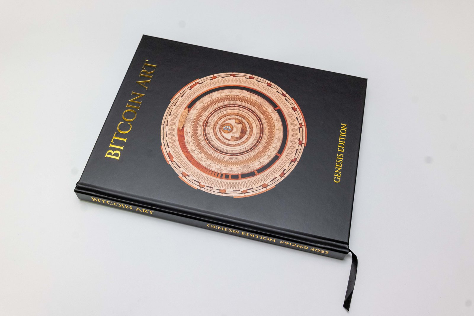 Front cover of "Bitcoin Art: Genesis Edition" by Bitcoin Art Magazine featuring FractalEncrypt's artwork