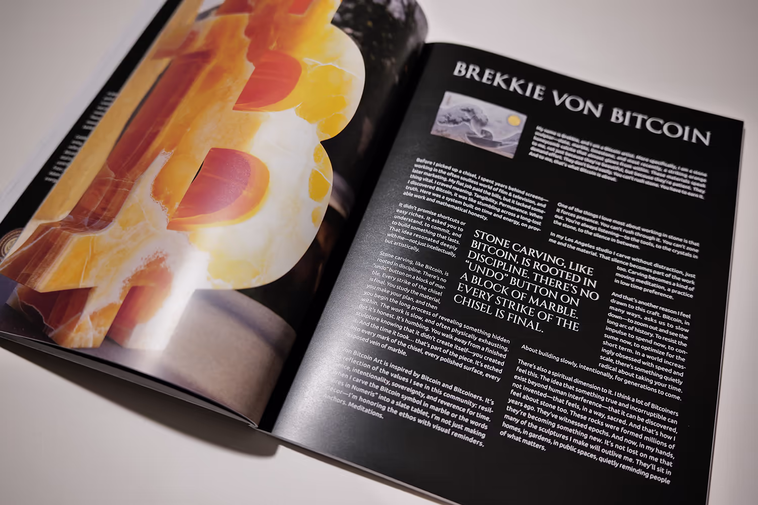 Bitcoin Art by Brekkie Von Bitcoin featured in the Genesis Edition of Bitcoin Art Magazine