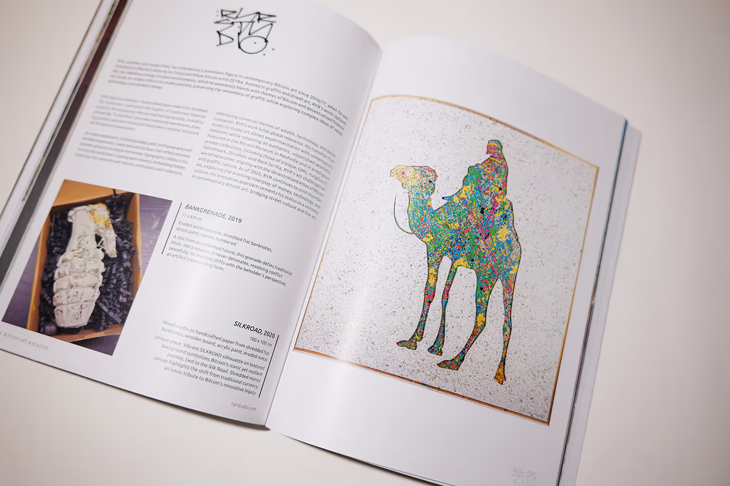 Bitcoin Art by RYR featured in the Genesis Edition of Bitcoin Art Magazine