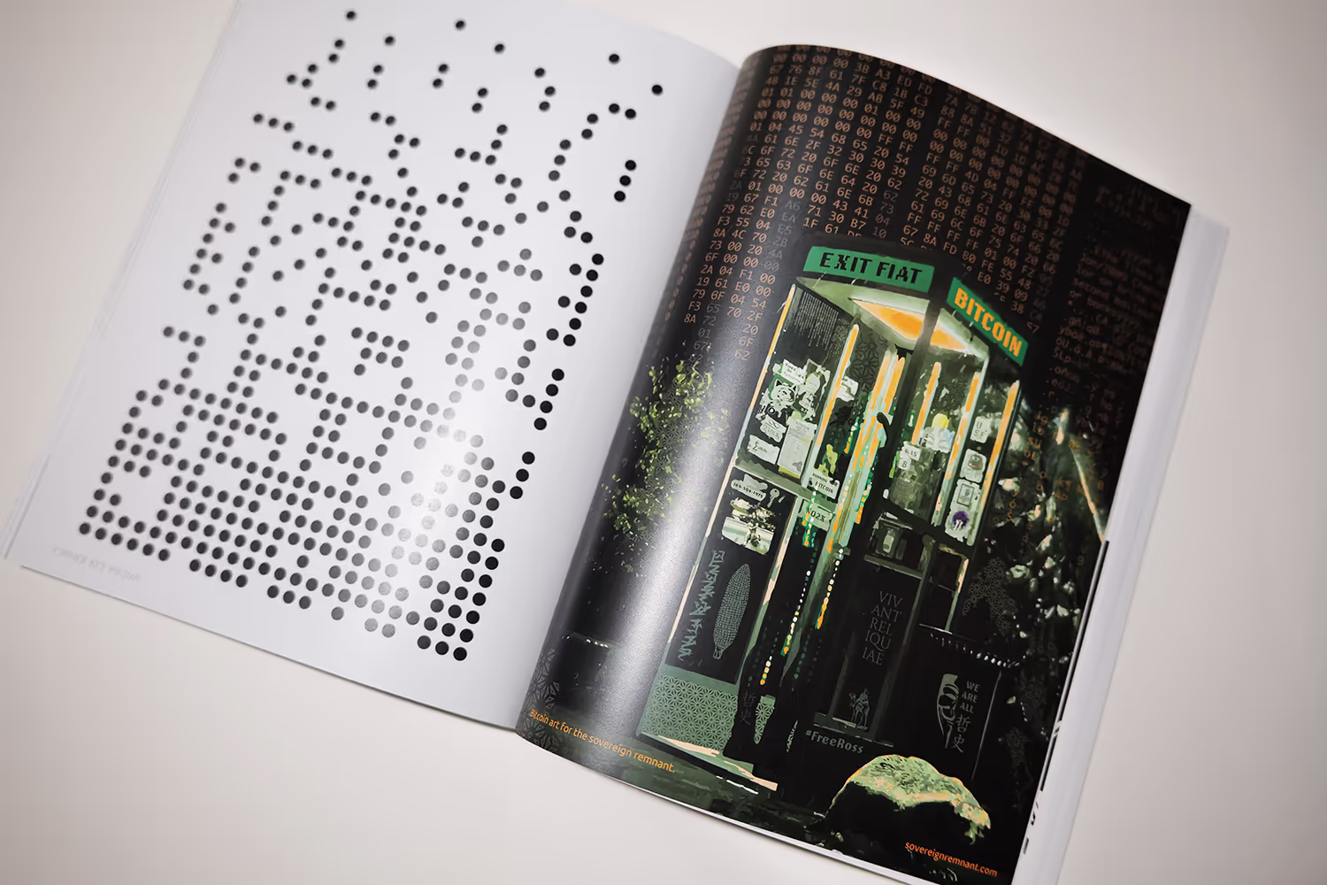 Bitcoin art by Asanoha featured in the Genesis Edition of Bitcoin Art Magazine