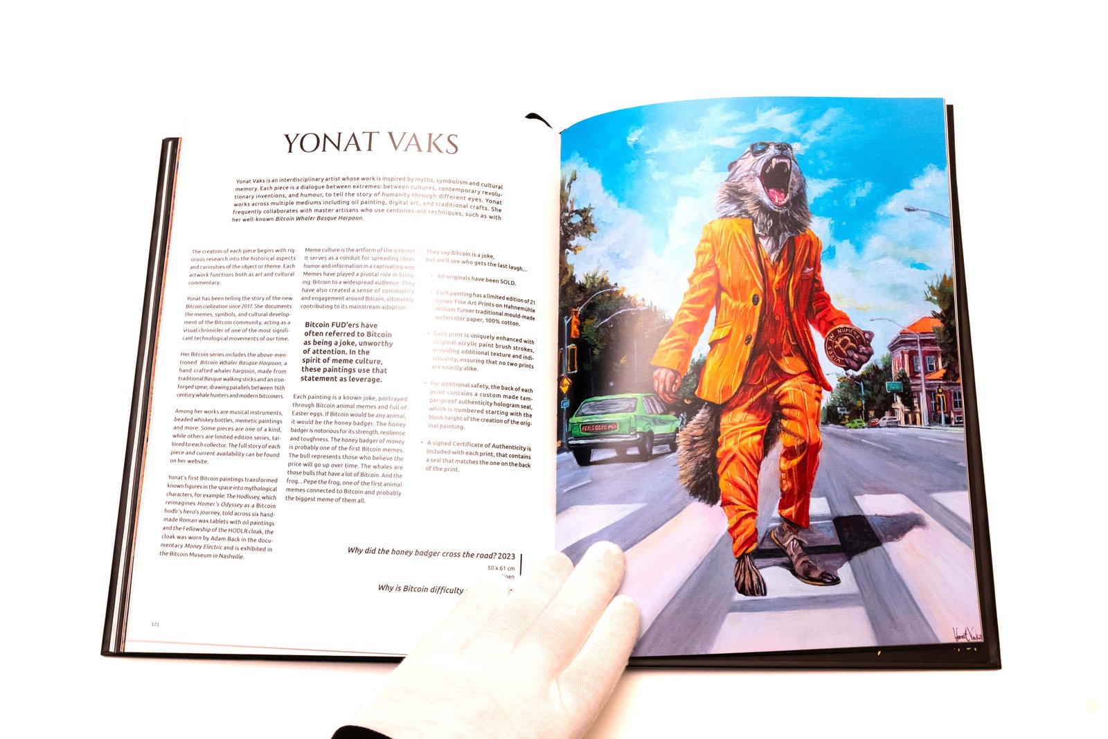 Illustrated page by Yonat Vaks featured in "Bitcoin Art: Genesis Edition" by Bitcoin Art Magazine