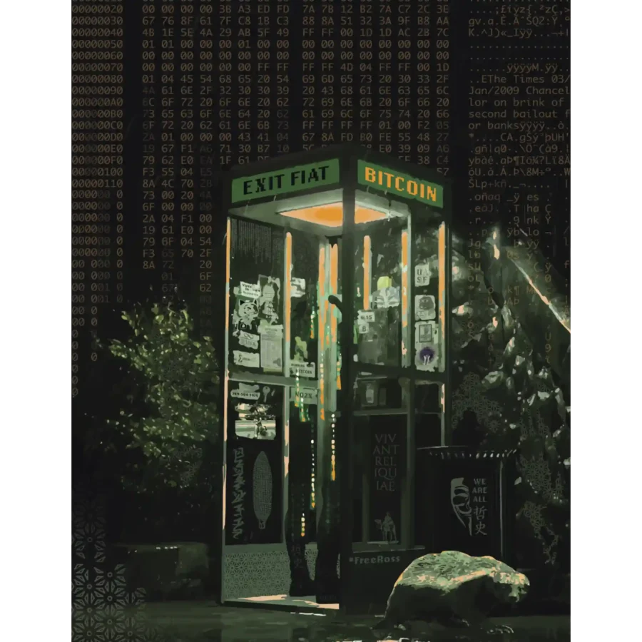 Exit Fiat Enter Bitcoin artwork by Asanoha & Andrii Pylypenko 2